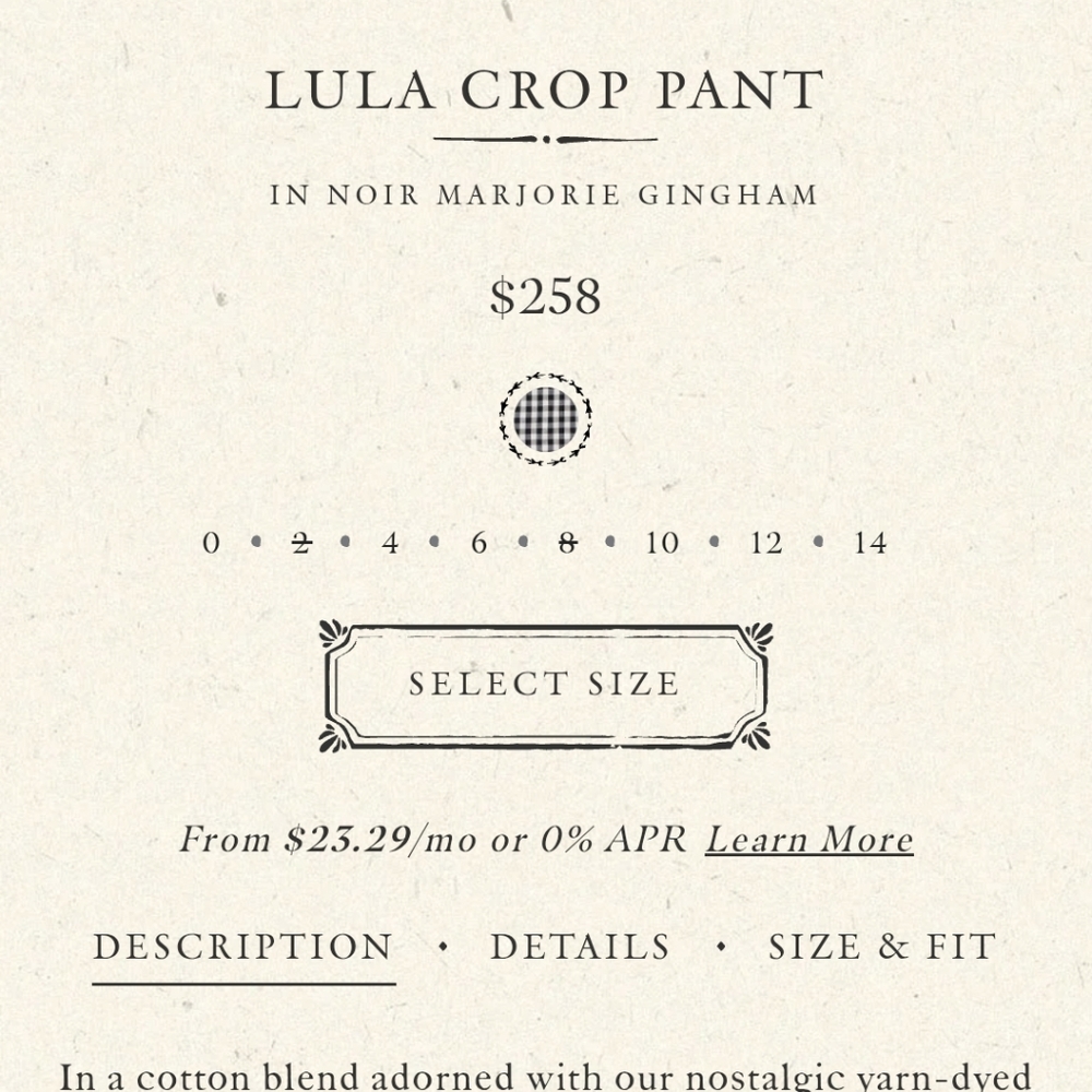 SOLD DO NOT BUY NWT Doen Lula Capri Pant - Picture 5 of 15